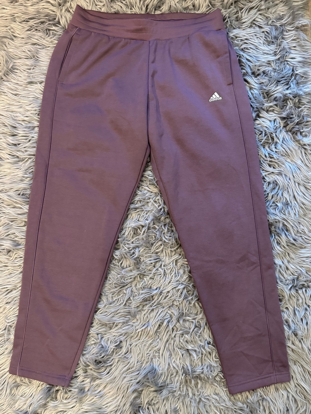 NWOT adidas Mauve Fleece Tapered Track Pants - Picture 3 of 11